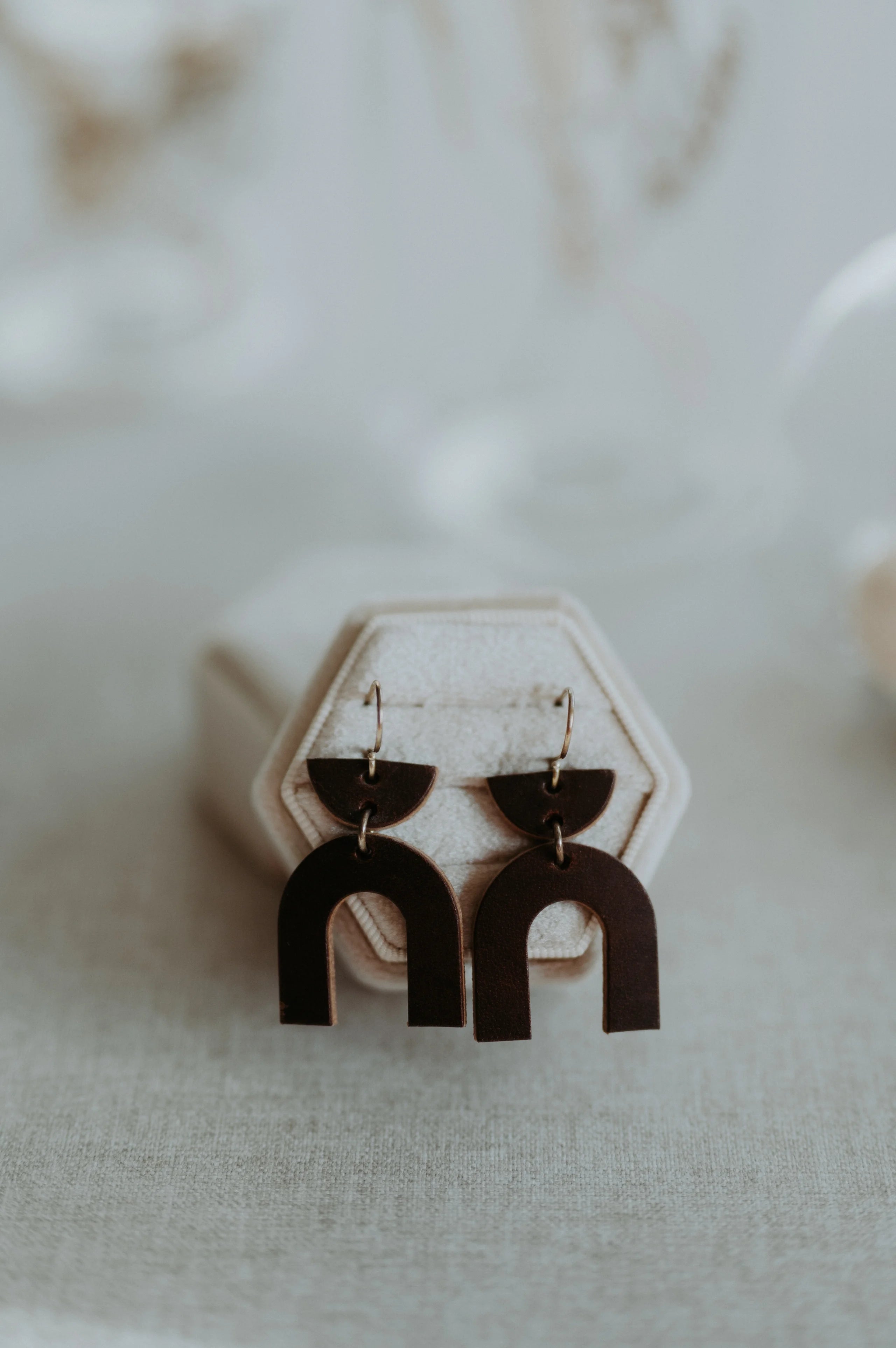 Range Leather Arched Leather Earrings
