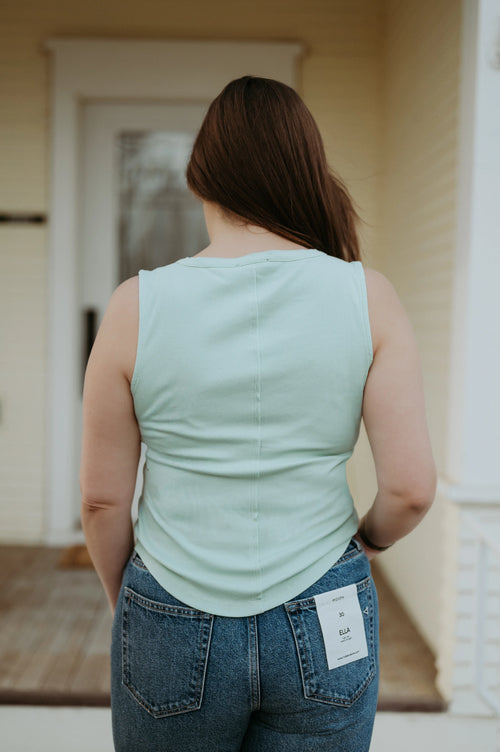 Flag & Anthem Denning Henley Tank - Sage
