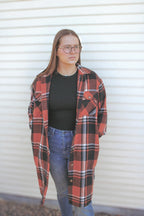 Panache Rust, Black and White Long Flannel