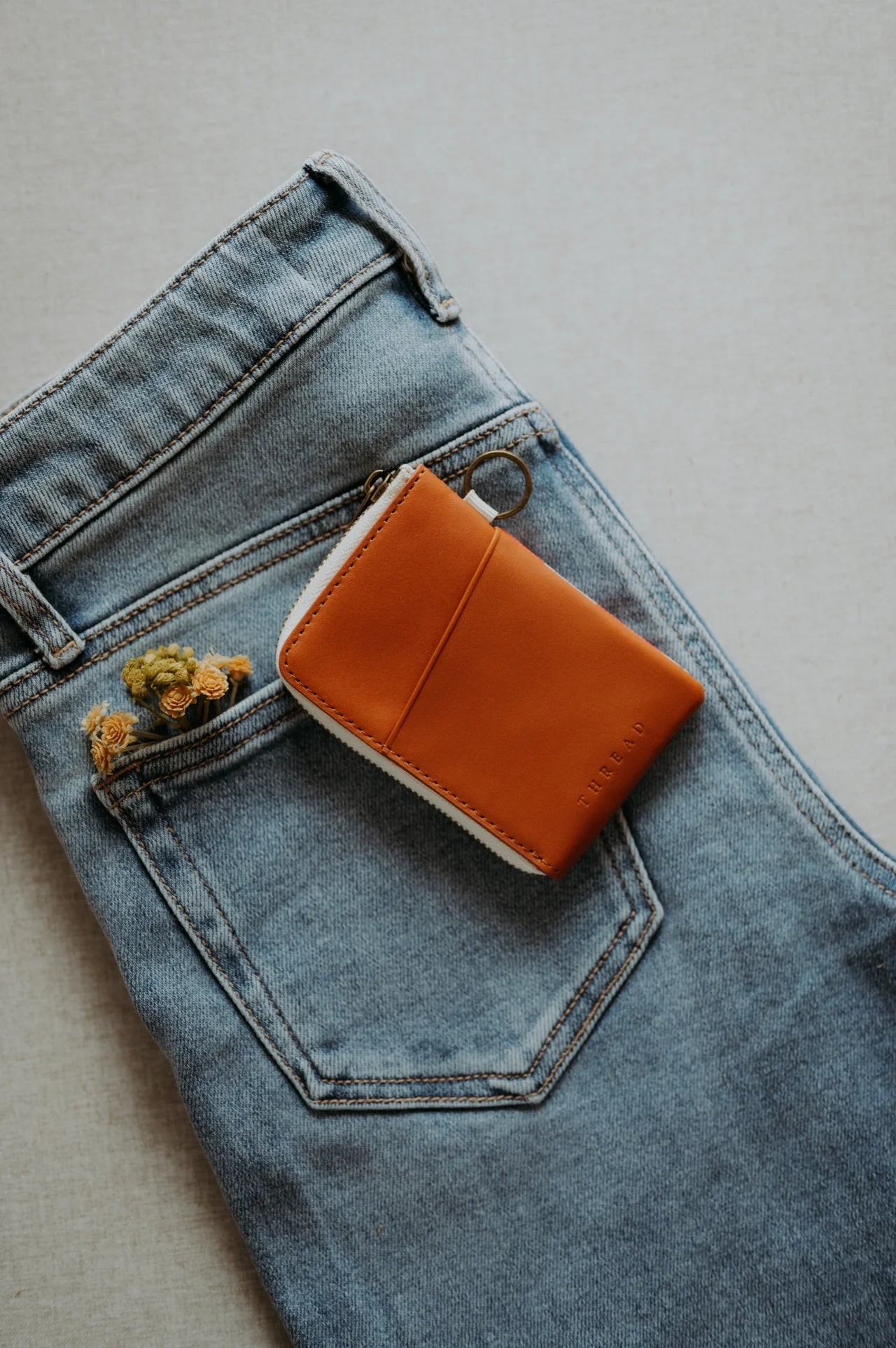 Thread Leather Zip Wallet (Scout Peach)
