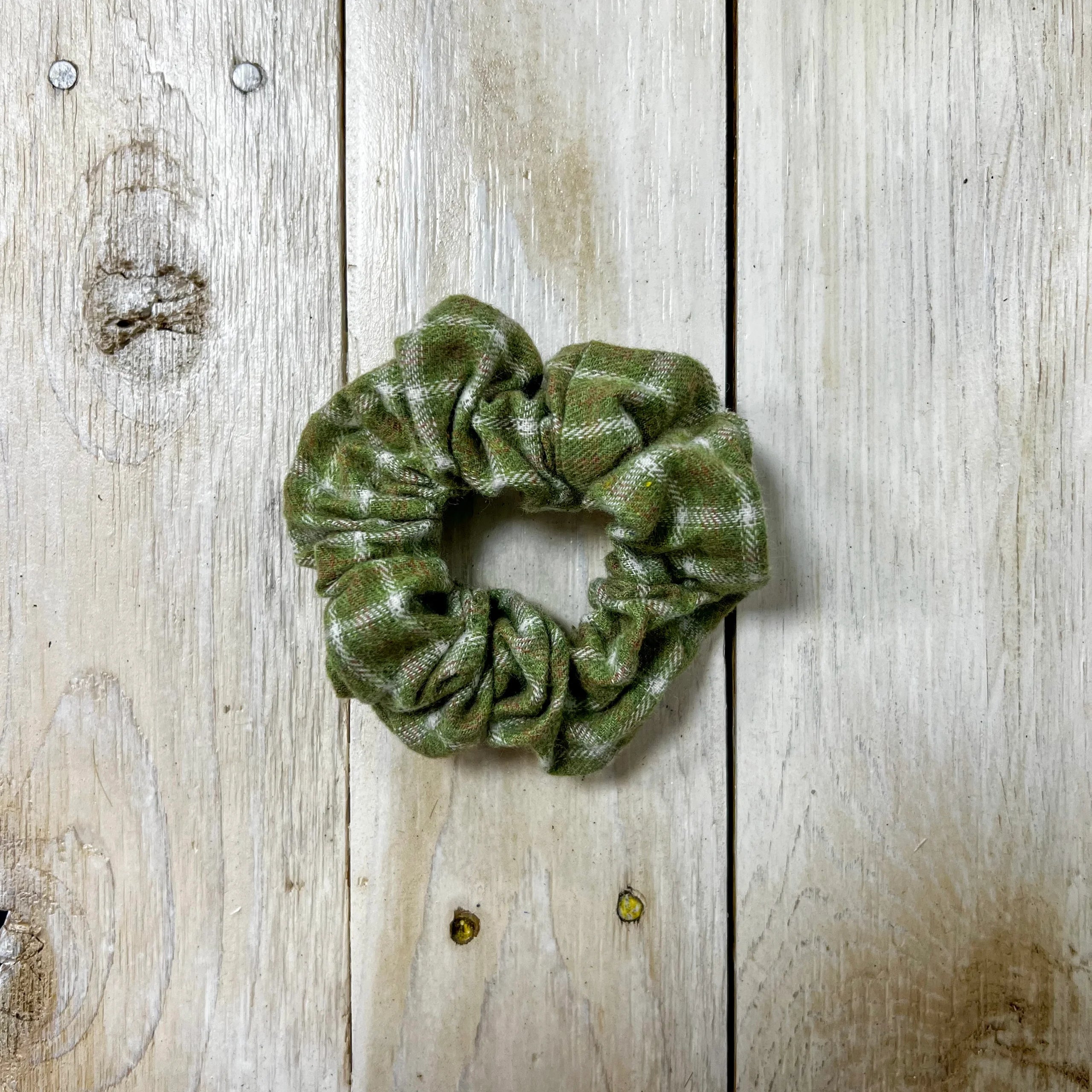 Hotline Green Plaid Scrunchie