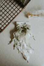 Leo & Lee Butterfly Shoe Lace Set (Sage Green And White)