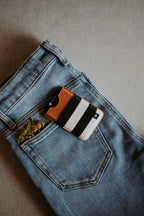 Thread Magnetic Wallet (Black and White Striped)