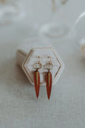 Sunward Sundown Earrings - Red Leather