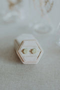 Clover + Coast  Green Hexagon Clay Stud Earrings