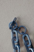 Zenzii Resin Cable Link Collar Necklace Light blue