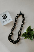 Zenzii Resin Cable Link Collar Necklace Black