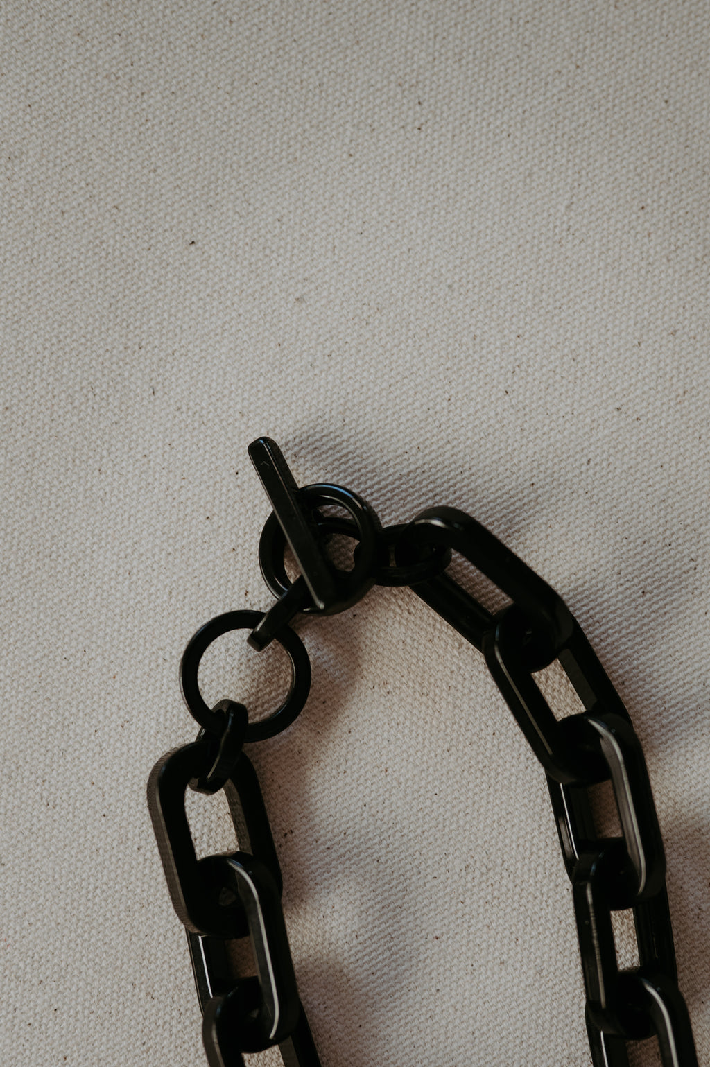 Zenzii Resin Cable Link Collar Necklace Black