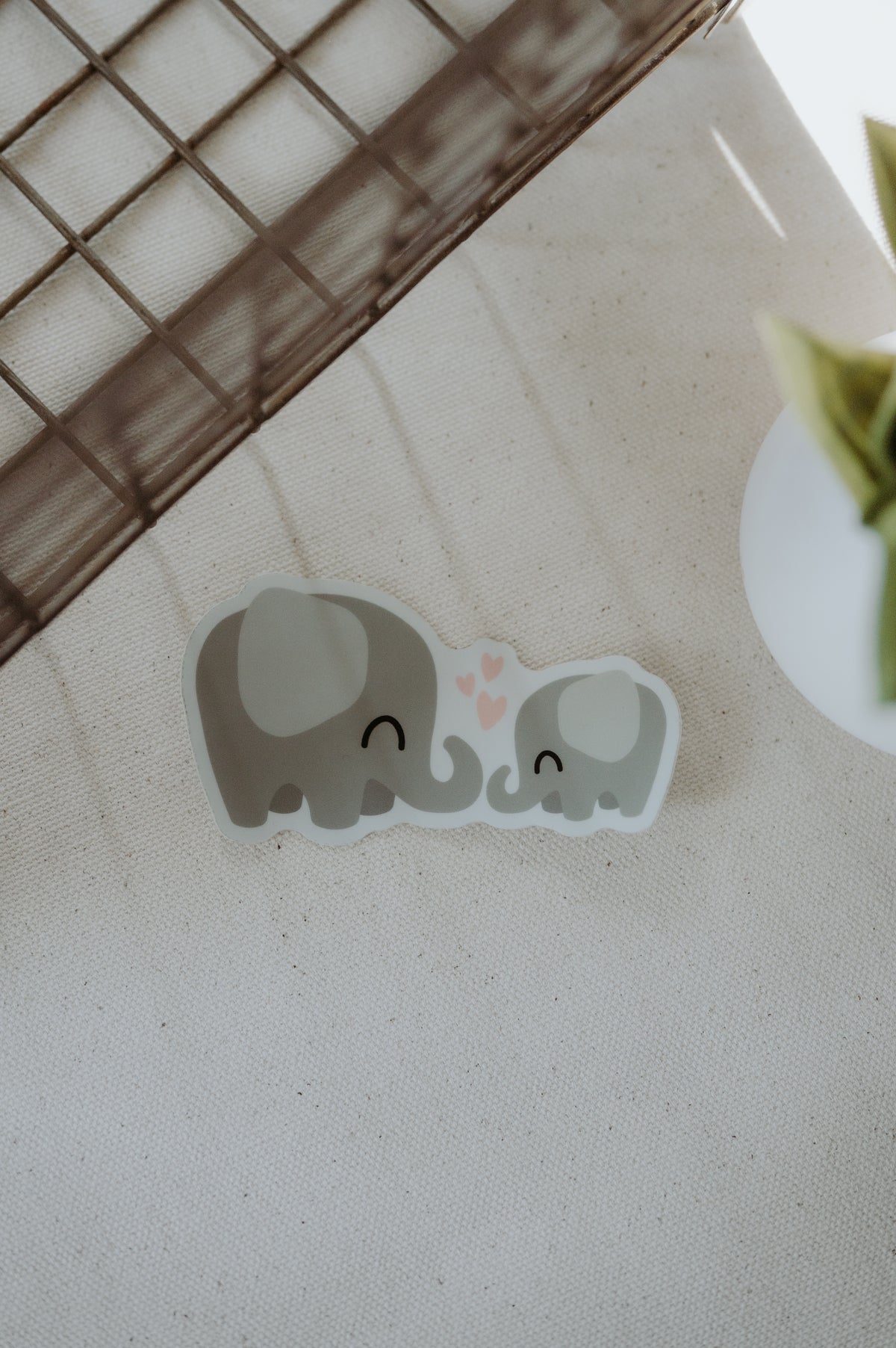 Sticker Parent and Baby Elephant
