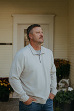 Flag and Anthem Mens Light Grey Ridge Stretch Performance 1/4 zip