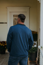 Flag and Anthem Mens Navy Clutch Ls Ultra Soft 1/4 zip