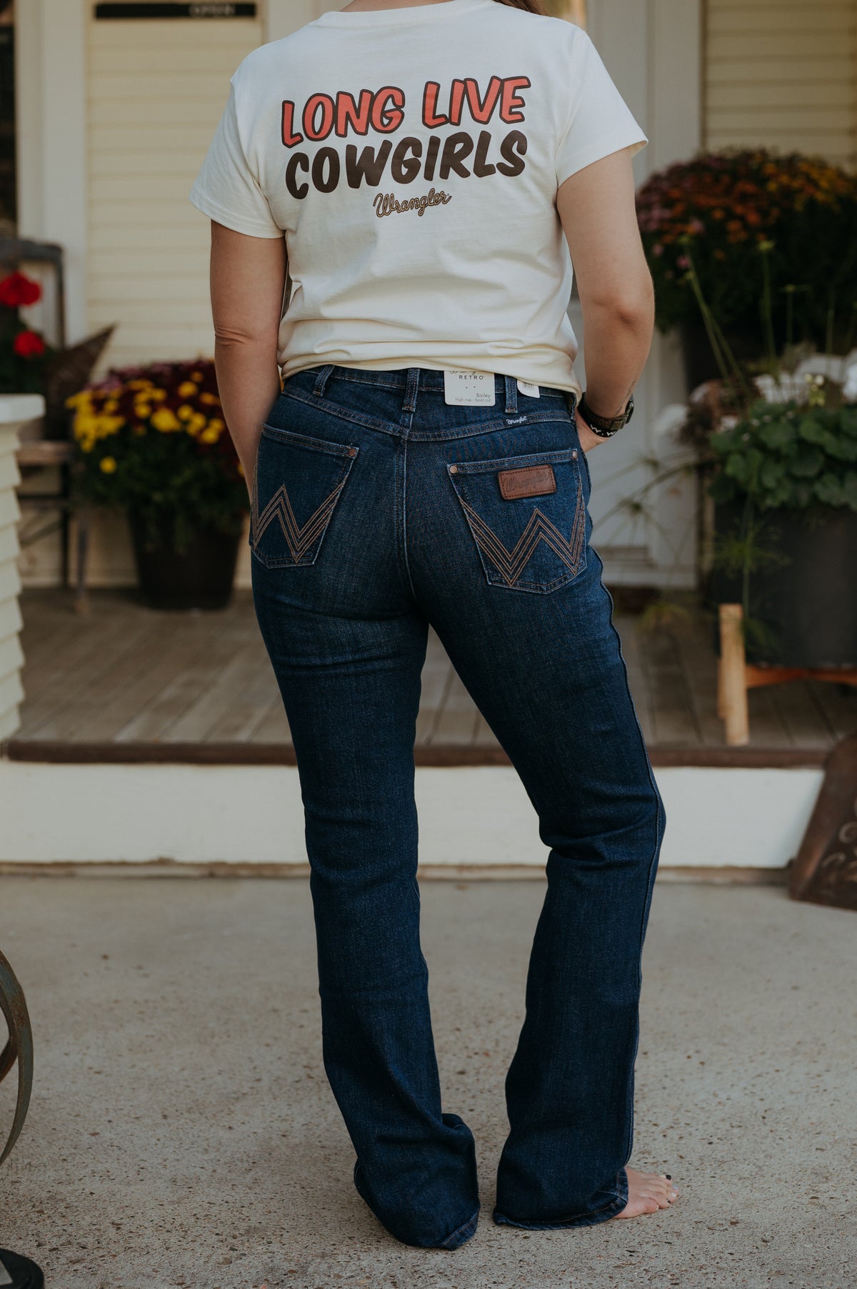Wrangler Retro Bailey High Rise Boot Cut (Dark Wash)