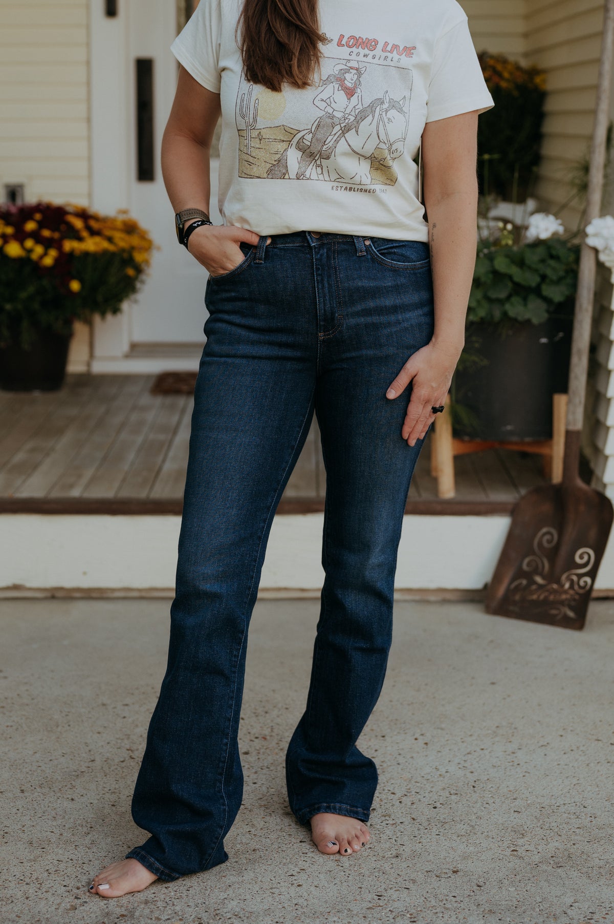 Wrangler Retro Bailey High Rise Boot Cut (Dark Wash)