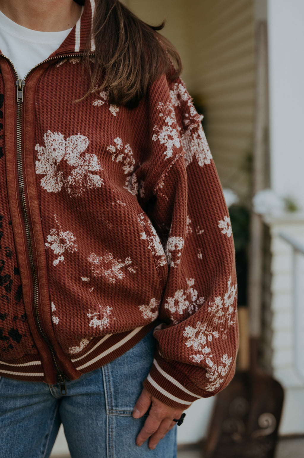 Free People Print Mix Cardigan Whisper Pink Combo
