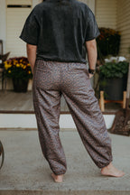 NoaBoa Cheetah Print Chocolate and Black Sweat Pant