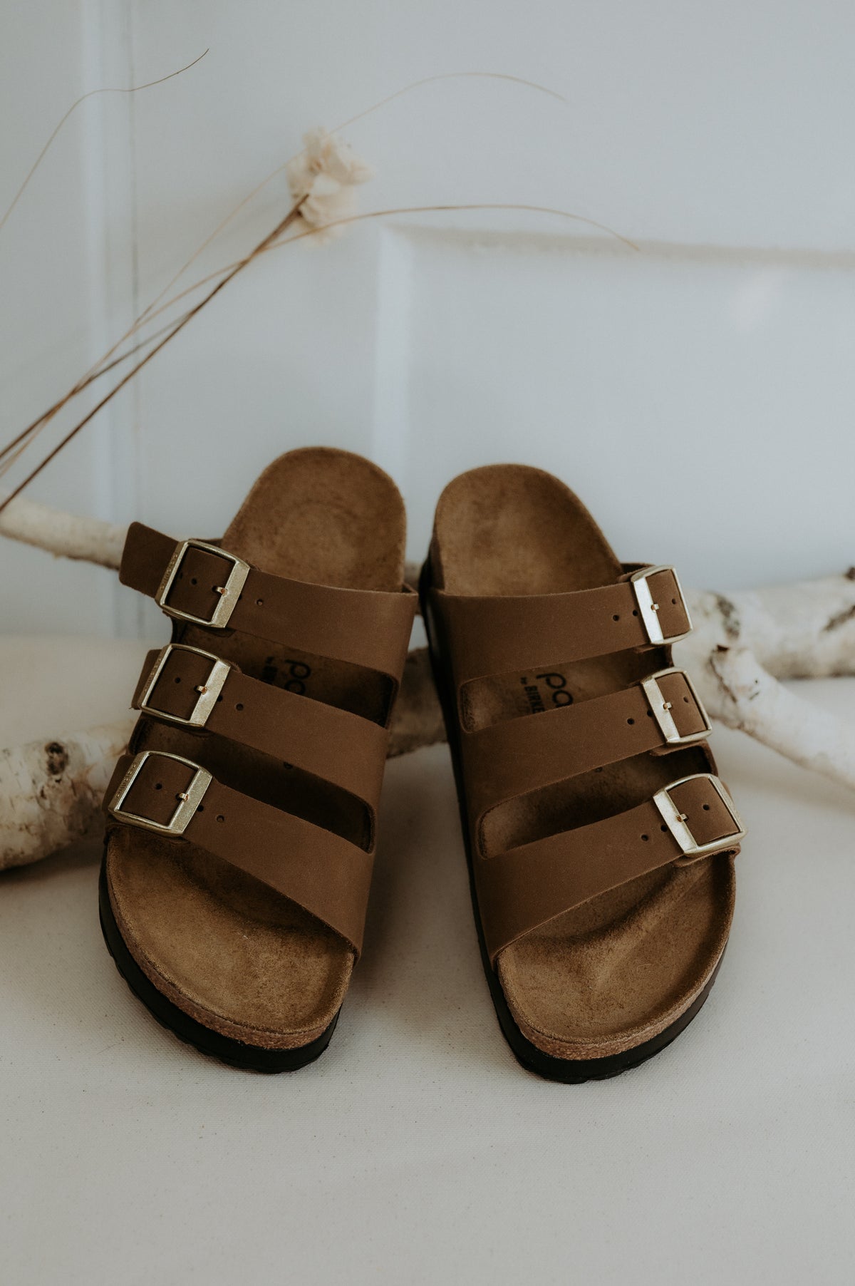 Birkenstock Florida III Flex Platform Nubuck Leather Dark Tea