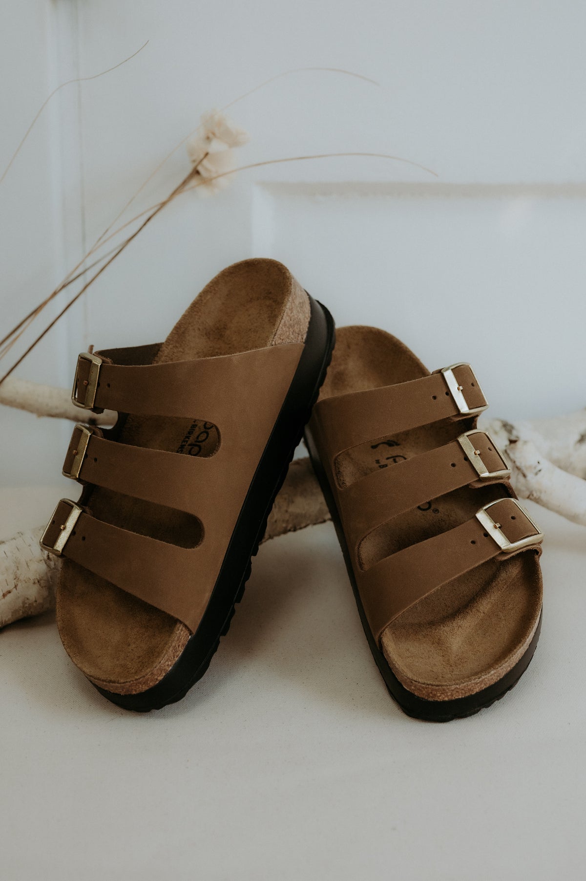 Birkenstock Florida III Flex Platform Nubuck Leather Dark Tea