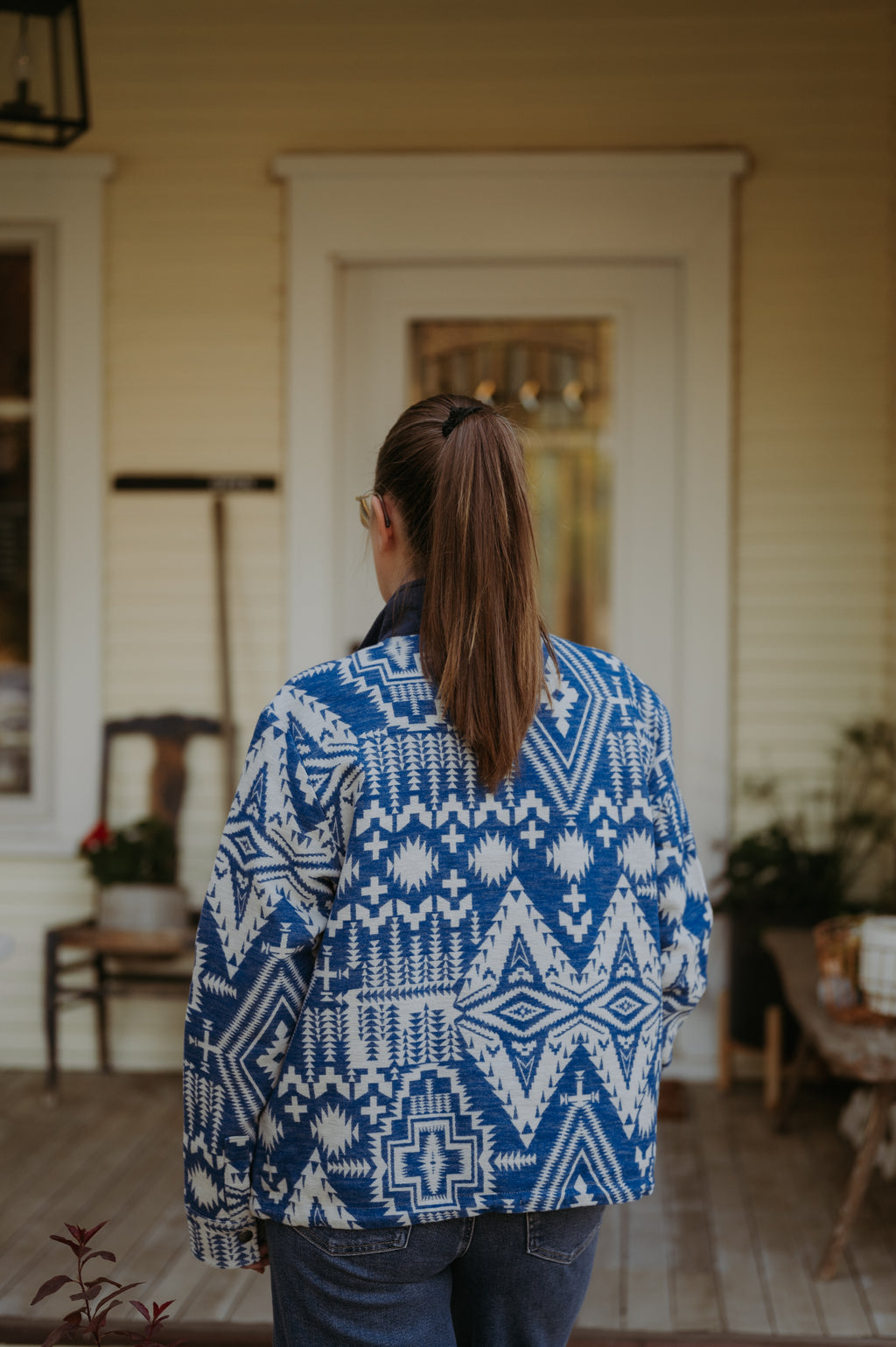 Pendleton Double Soft Half-Snap Pullover Cobalt Blue