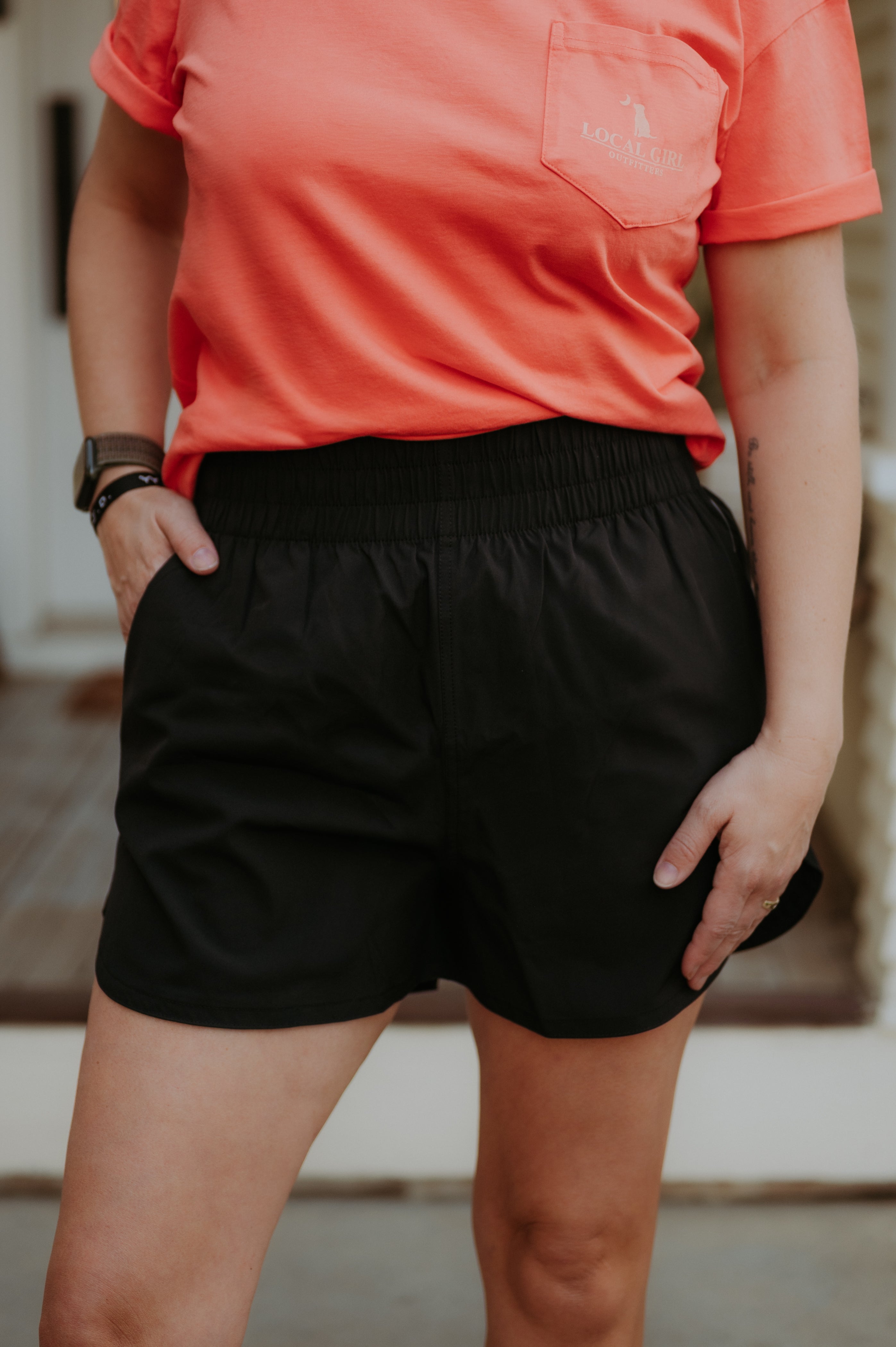 Local Girl Outfitters High Waisted Volley Shorts Black