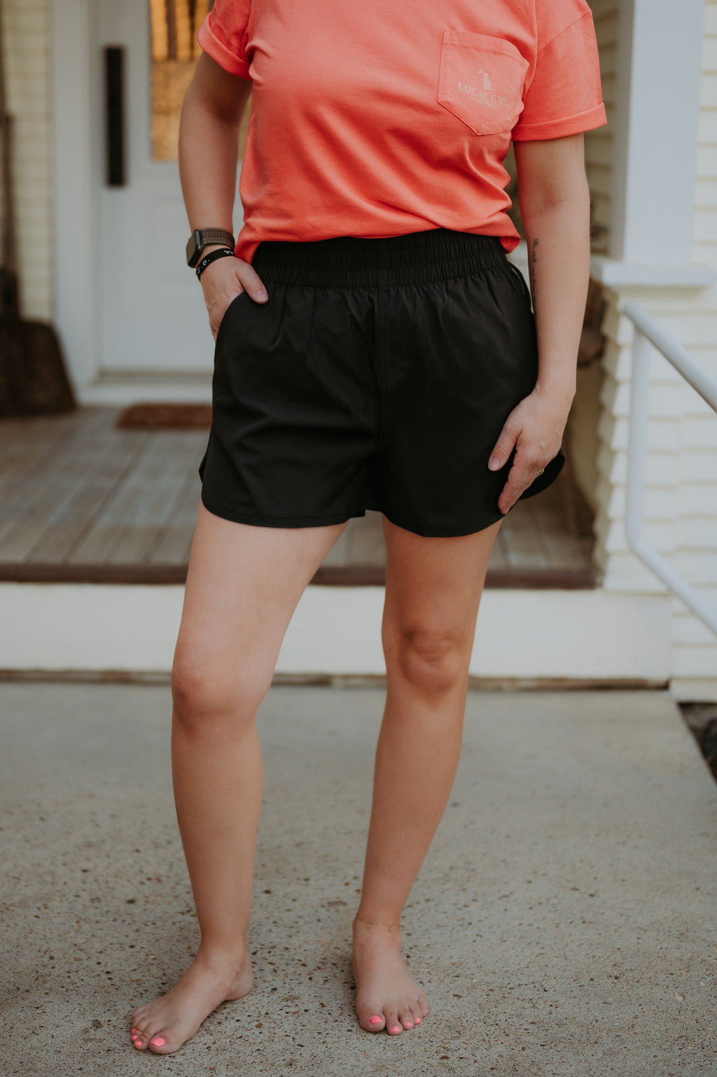 Local Girl Outfitters High Waisted Volley Shorts Black