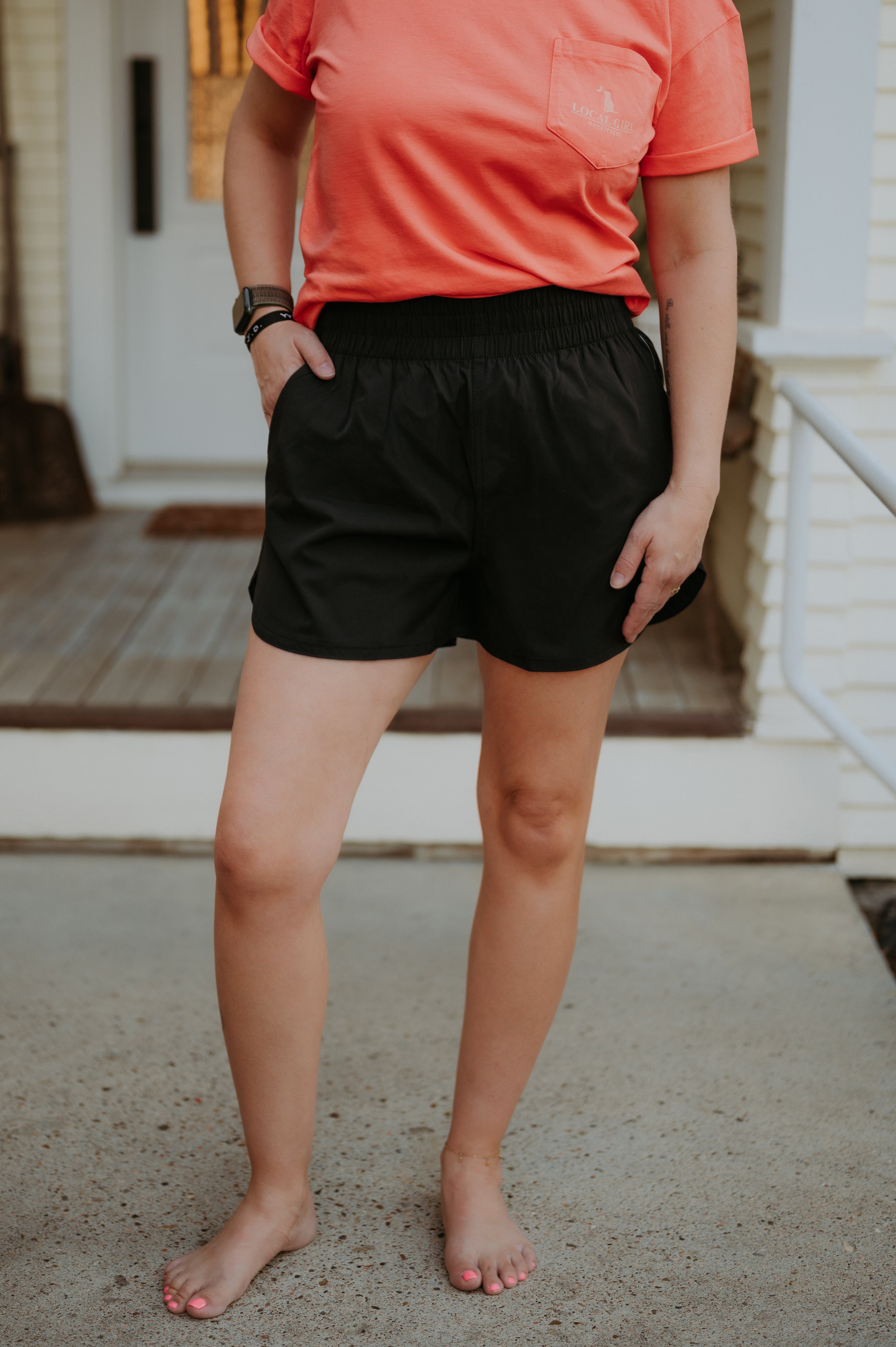 Local Girl Outfitters High Waisted Volley Shorts Black