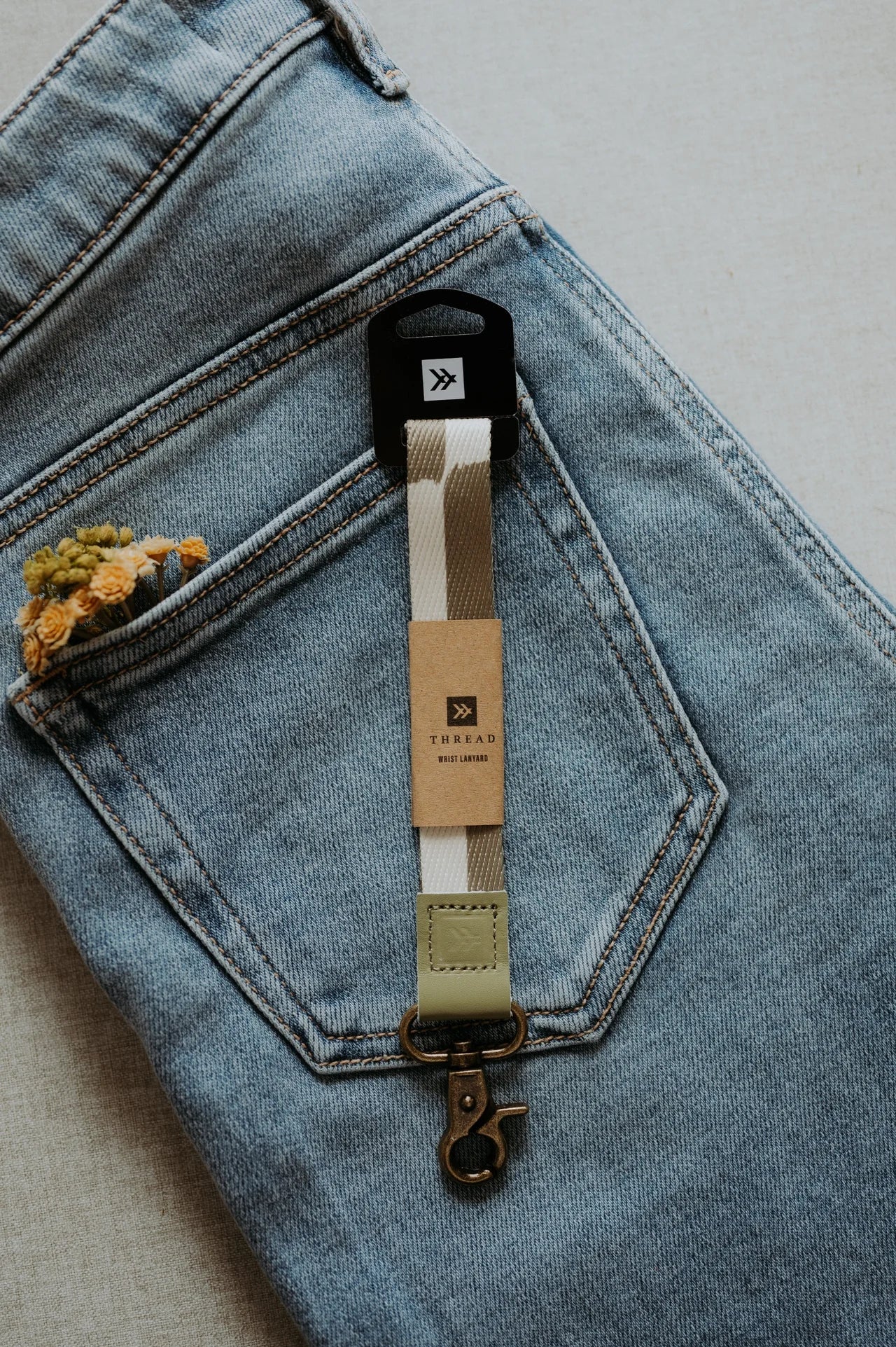 Thread Wristlet Keychain (Scout Cream/Green)