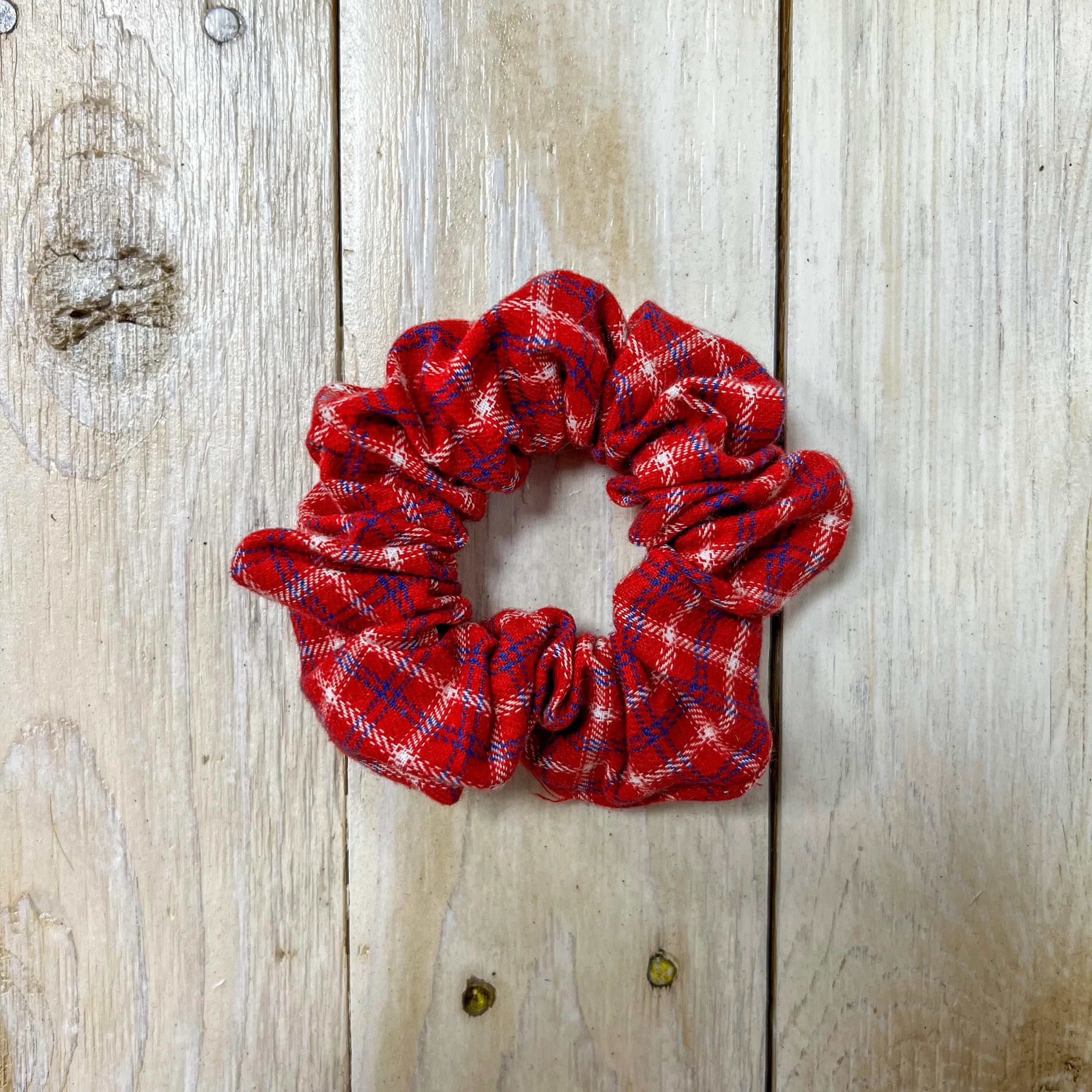 Hotline Red Plaid Scrunchie
