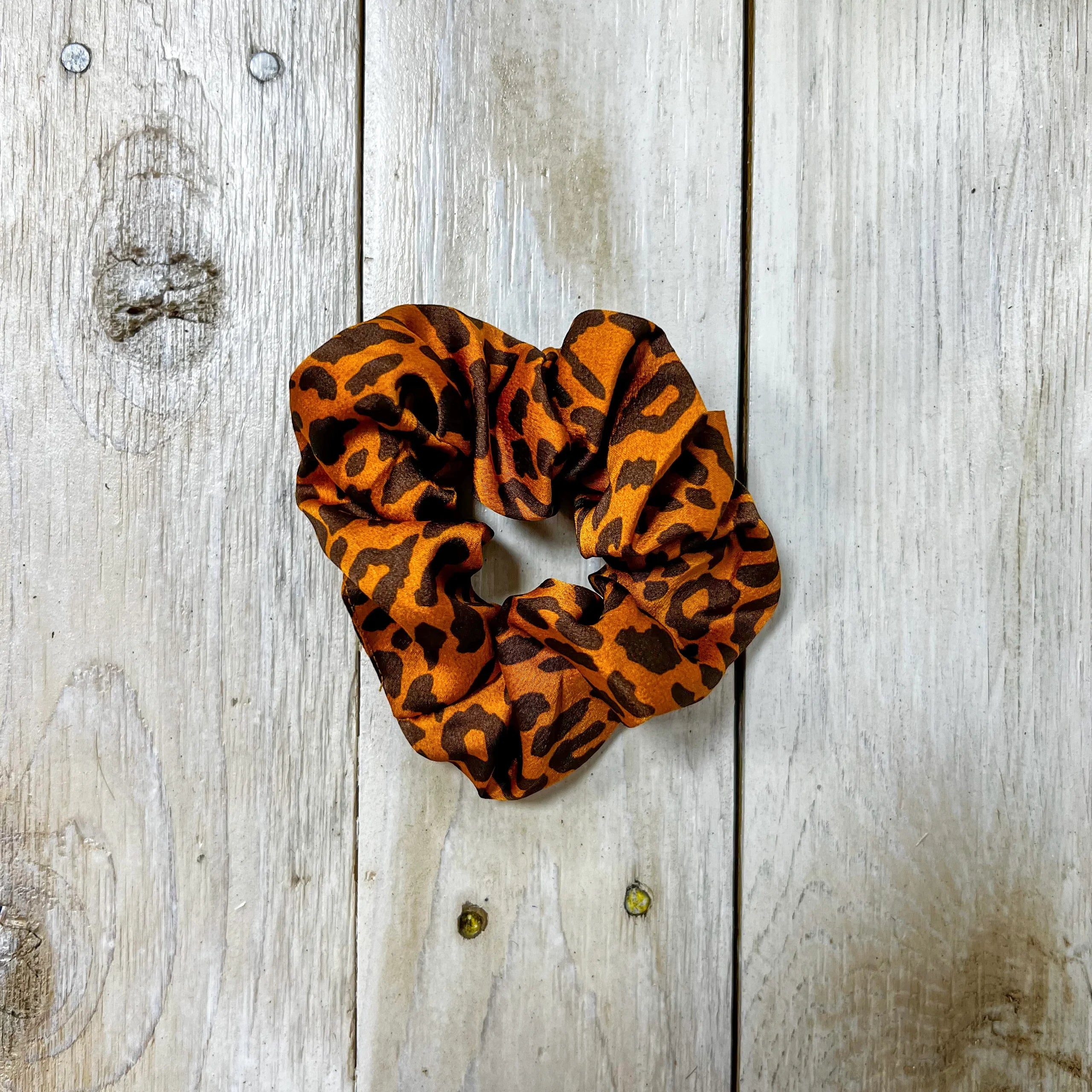 Hotline Orange+Brown Scrunchie