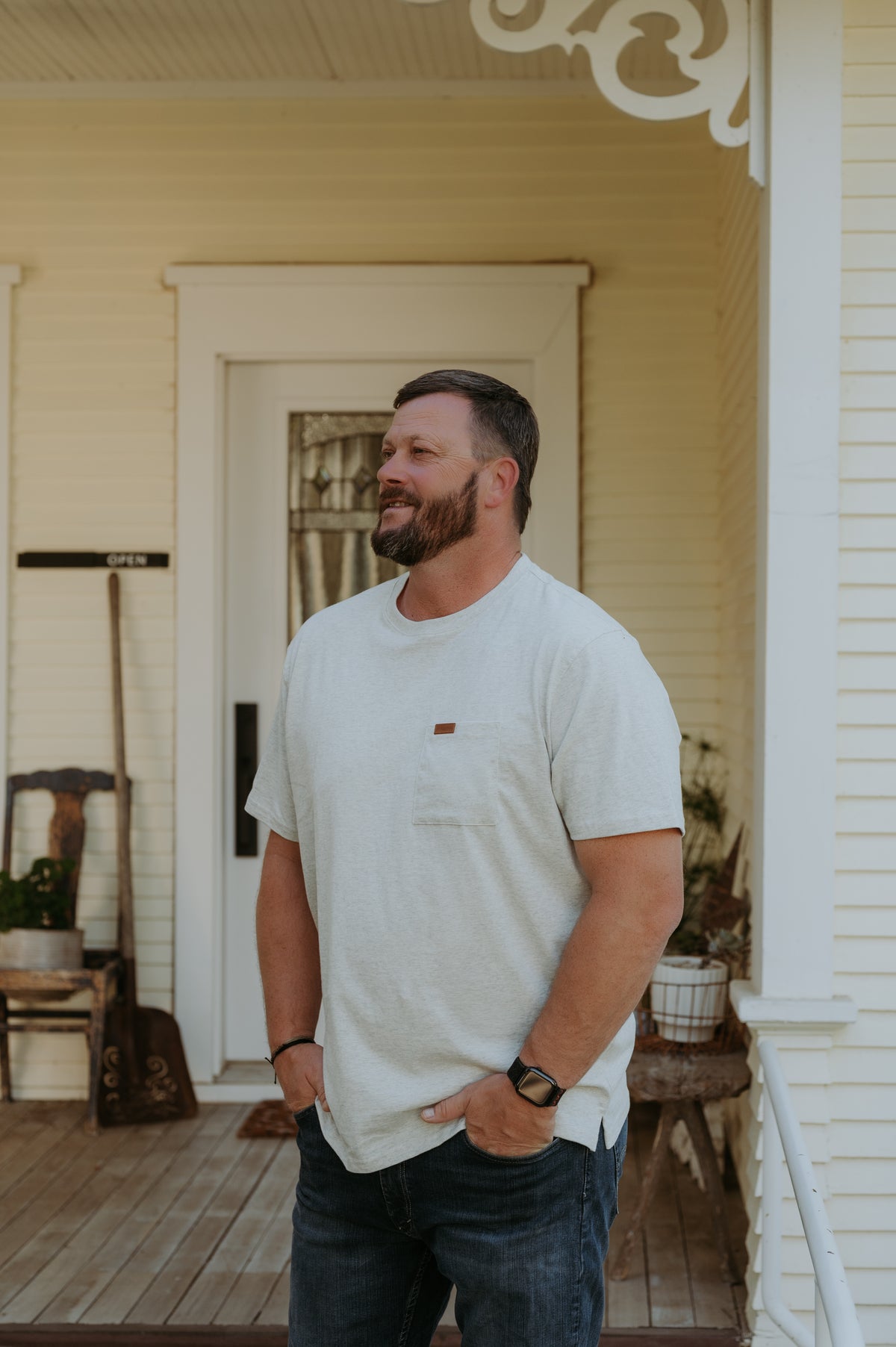 Pendleton Mens Deschutes Tee White Heather