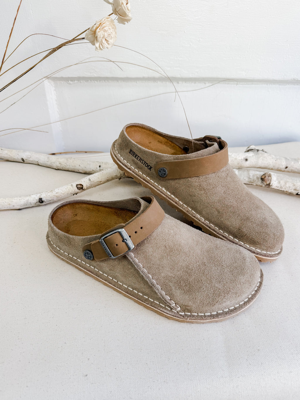 Birkenstock Lutry Premium Suede Gray Taupe