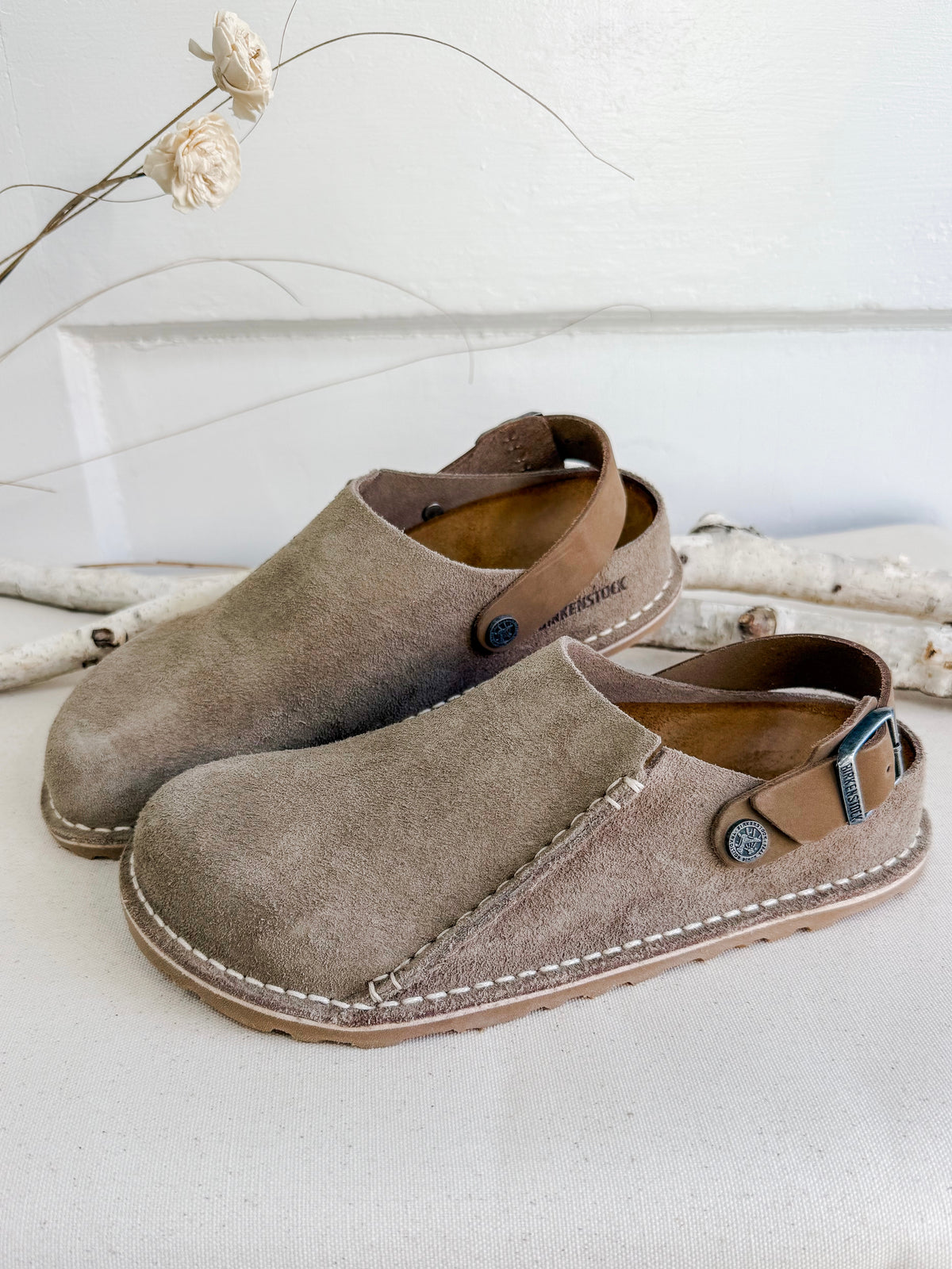 Birkenstock Lutry Premium Suede Gray Taupe