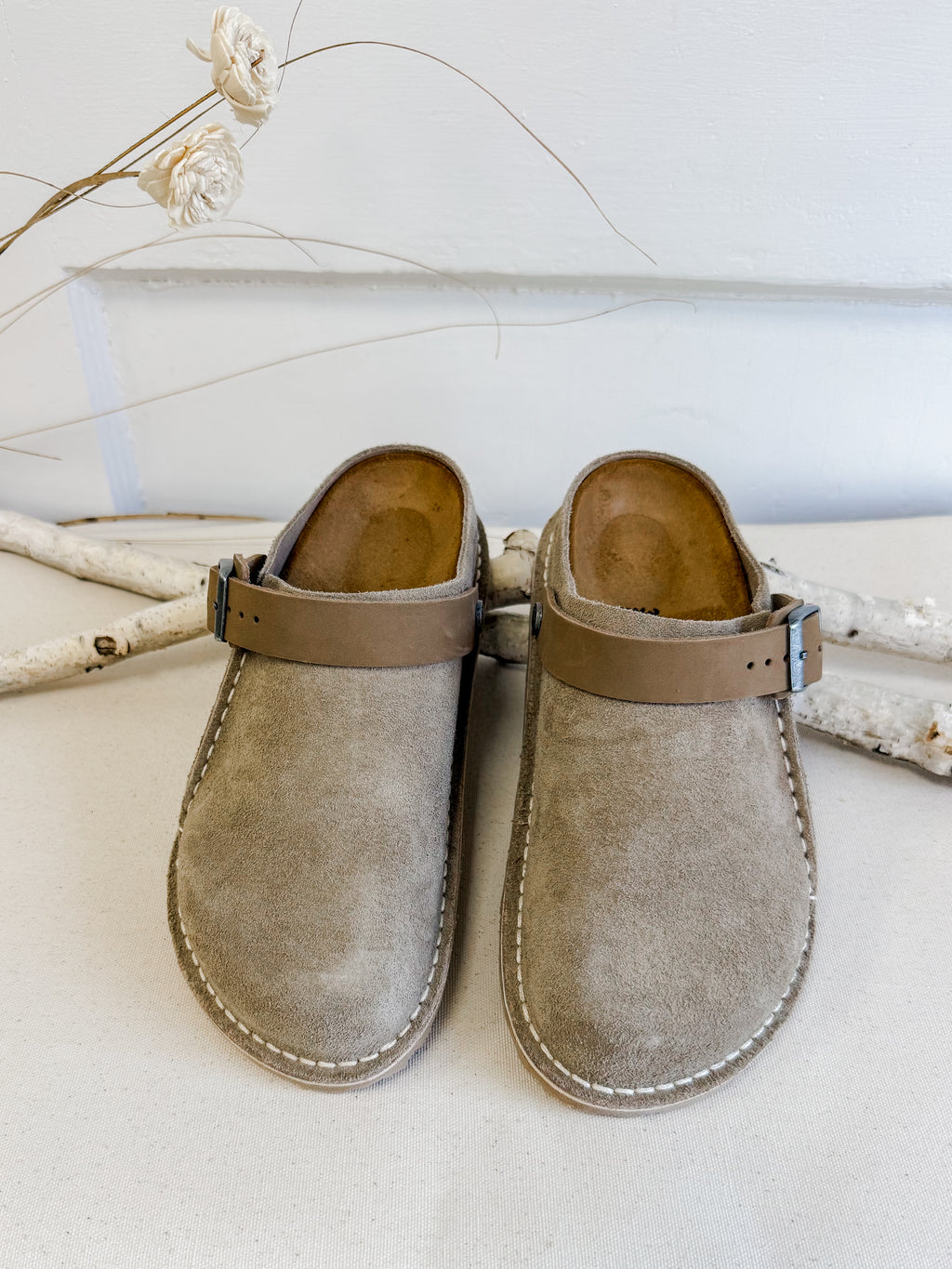 Birkenstock Lutry Premium Suede Gray Taupe