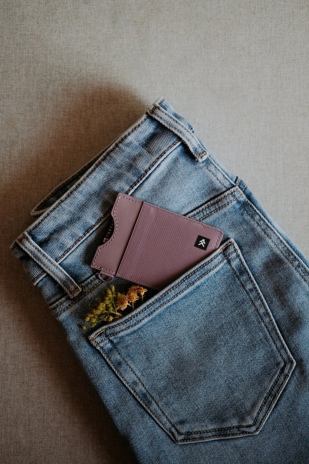 Thread Vertical Wallet (Mauve Purple)
