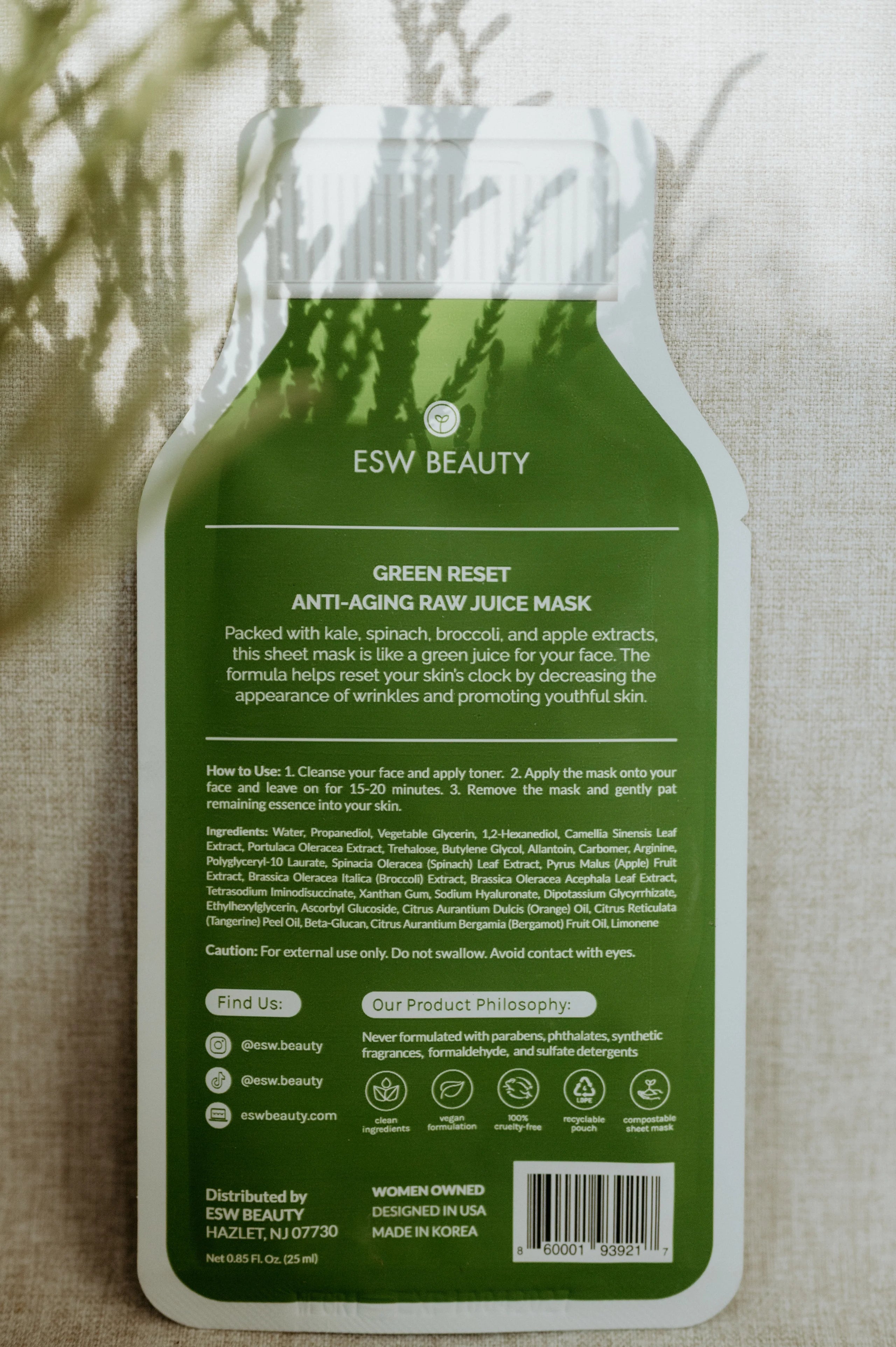 ESW Green Reset Anti-Aging Raw Juice Mask