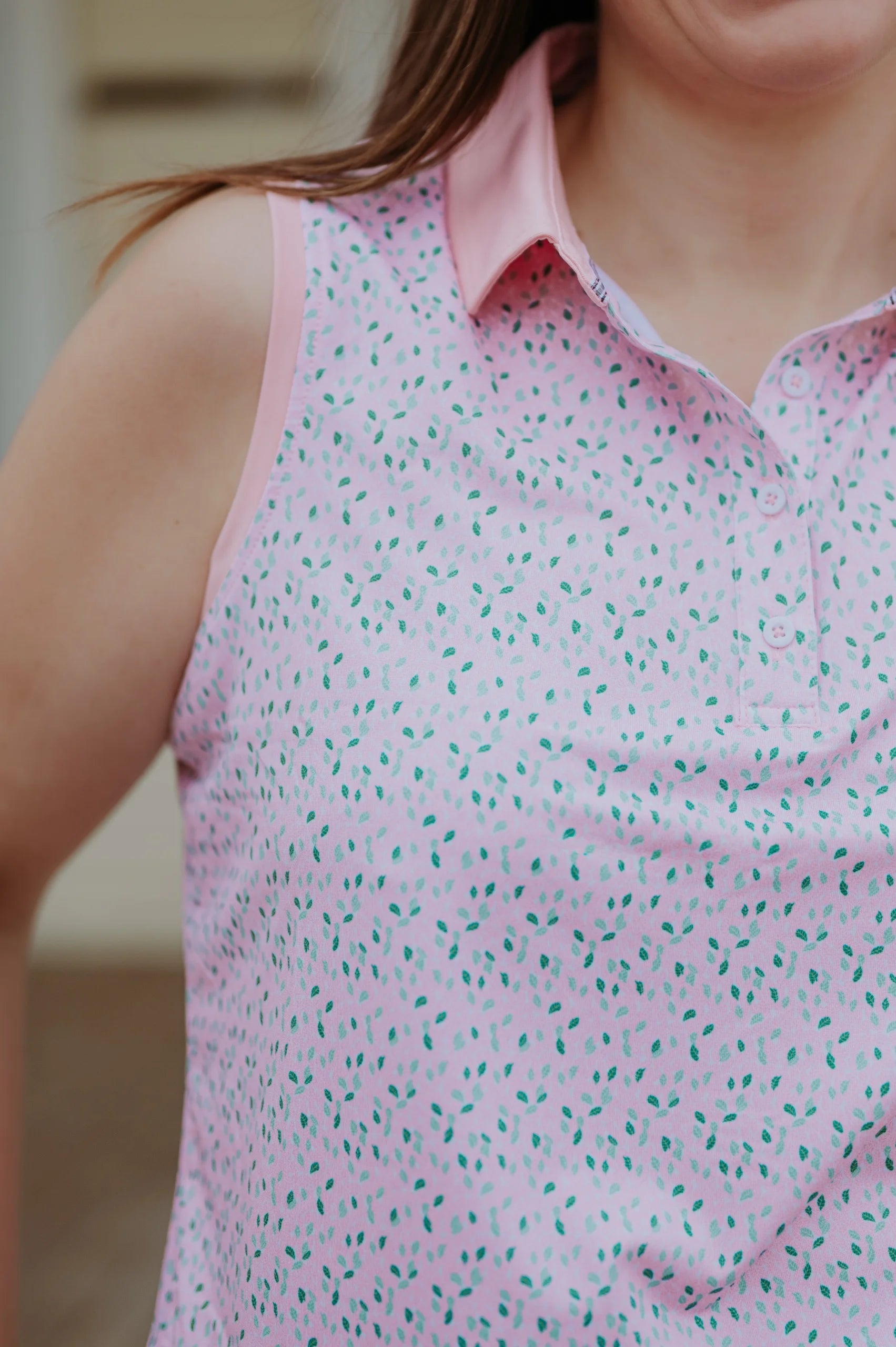 Flag & Anthem Santee Floral Print Sleeveless Performance Polo
