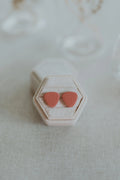 Clover + Coast Pink Triangle Clay Stud Earrings