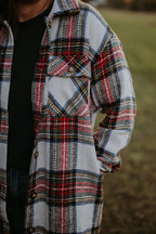 Panache Ivory And Multicolored Plaid Long Flannel