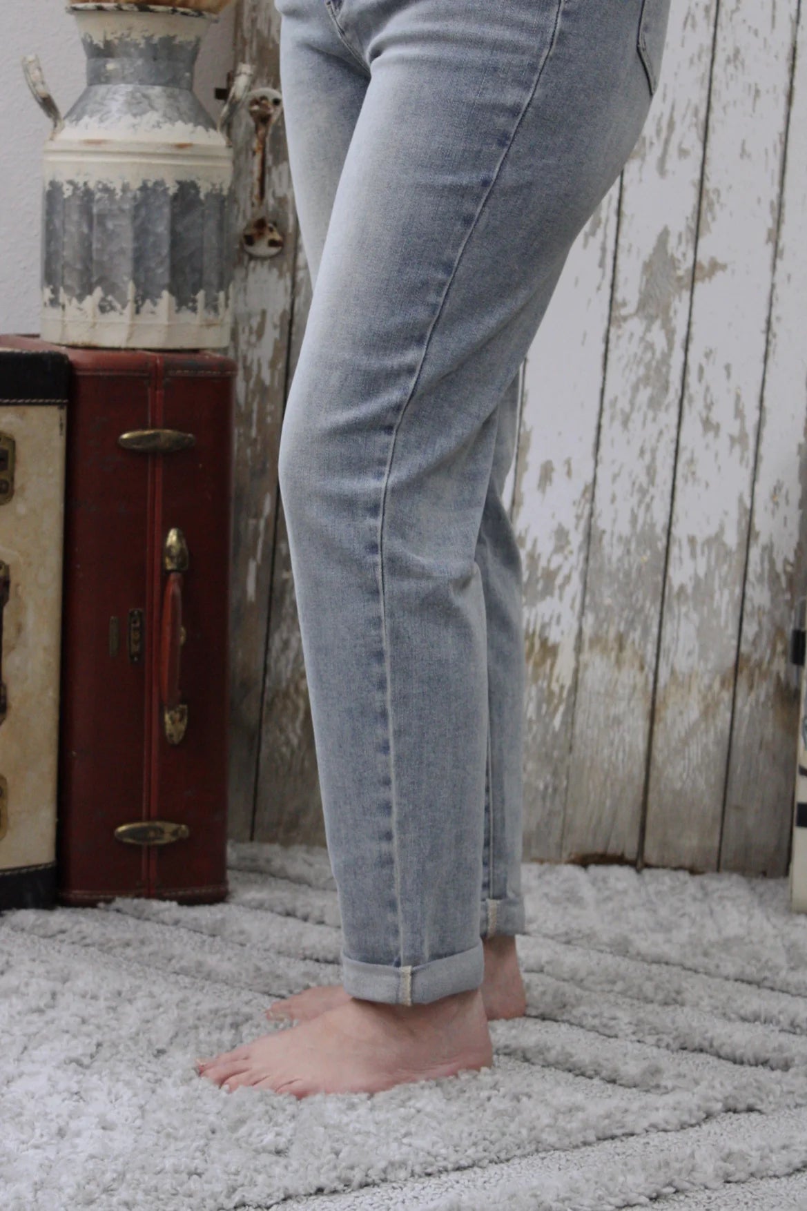 Judy Blue HW Vintage Wash Double Roll Cuff BF Jean JB88927