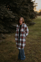 Panache Ivory And Multicolored Plaid Long Flannel