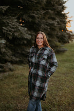 Panache Navy, Green, White And Red Plaid Long Flannel