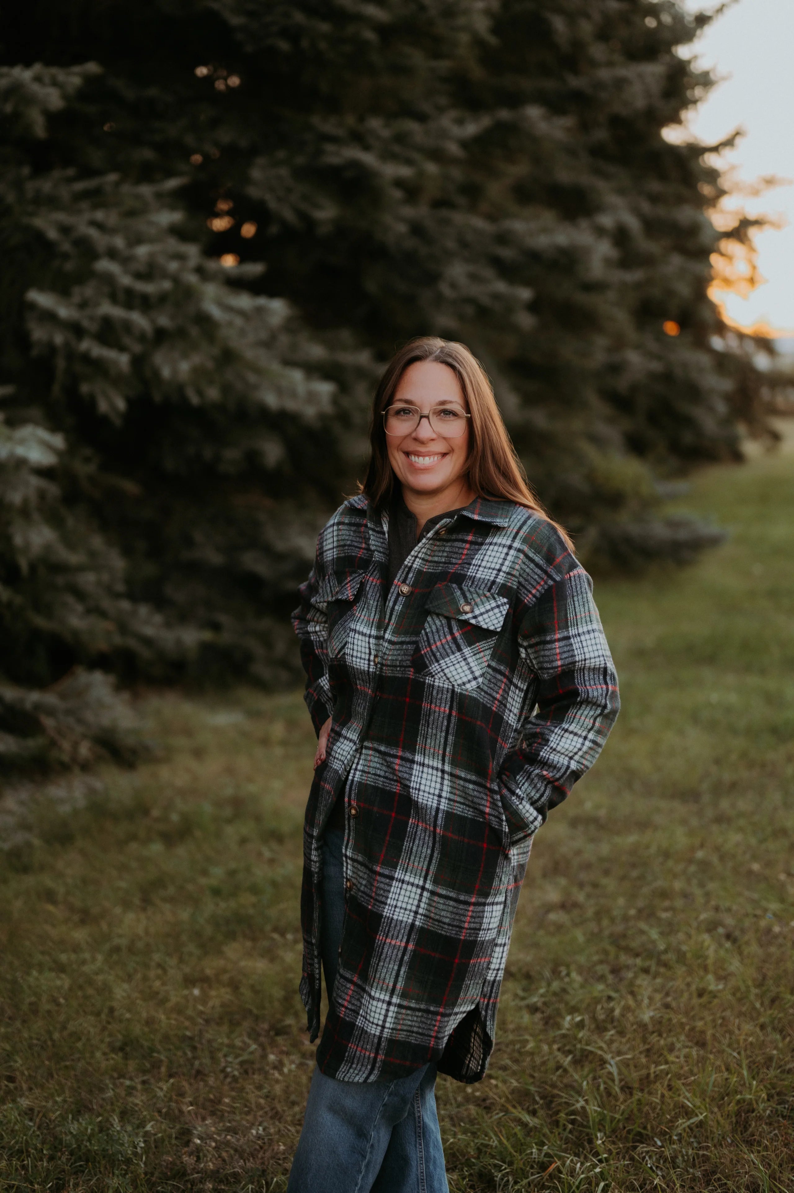Panache Navy, Green, White And Red Plaid Long Flannel
