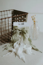 Leo & Lee Butterfly Shoe Lace Set (Sage Green And White)
