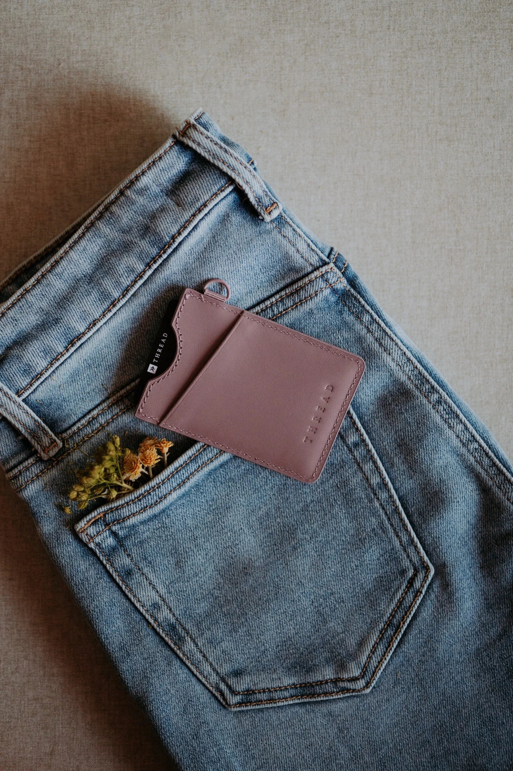 Thread Vertical Wallet (Mauve Purple)
