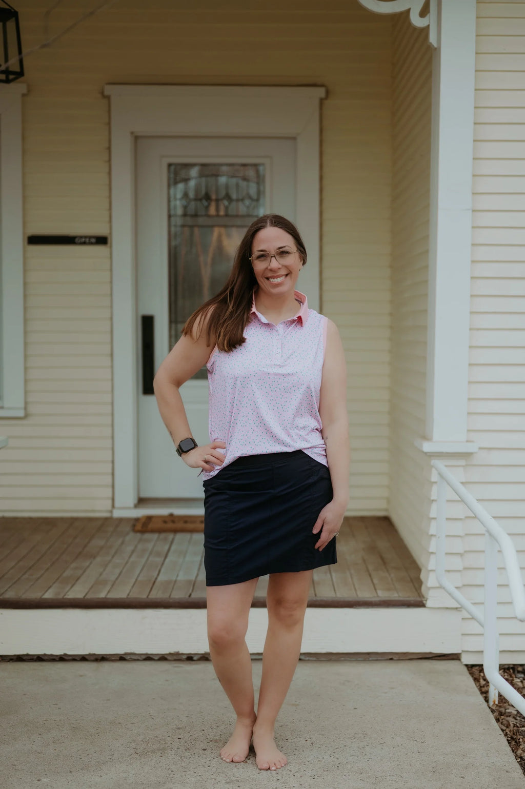 Flag & Anthem Santee Floral Print Sleeveless Performance Polo