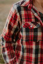 Panache Red, Navy and Tan Plaid Flannel