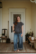 Hidden Nori Mid Rise Wide Leg Stretch Cuffed