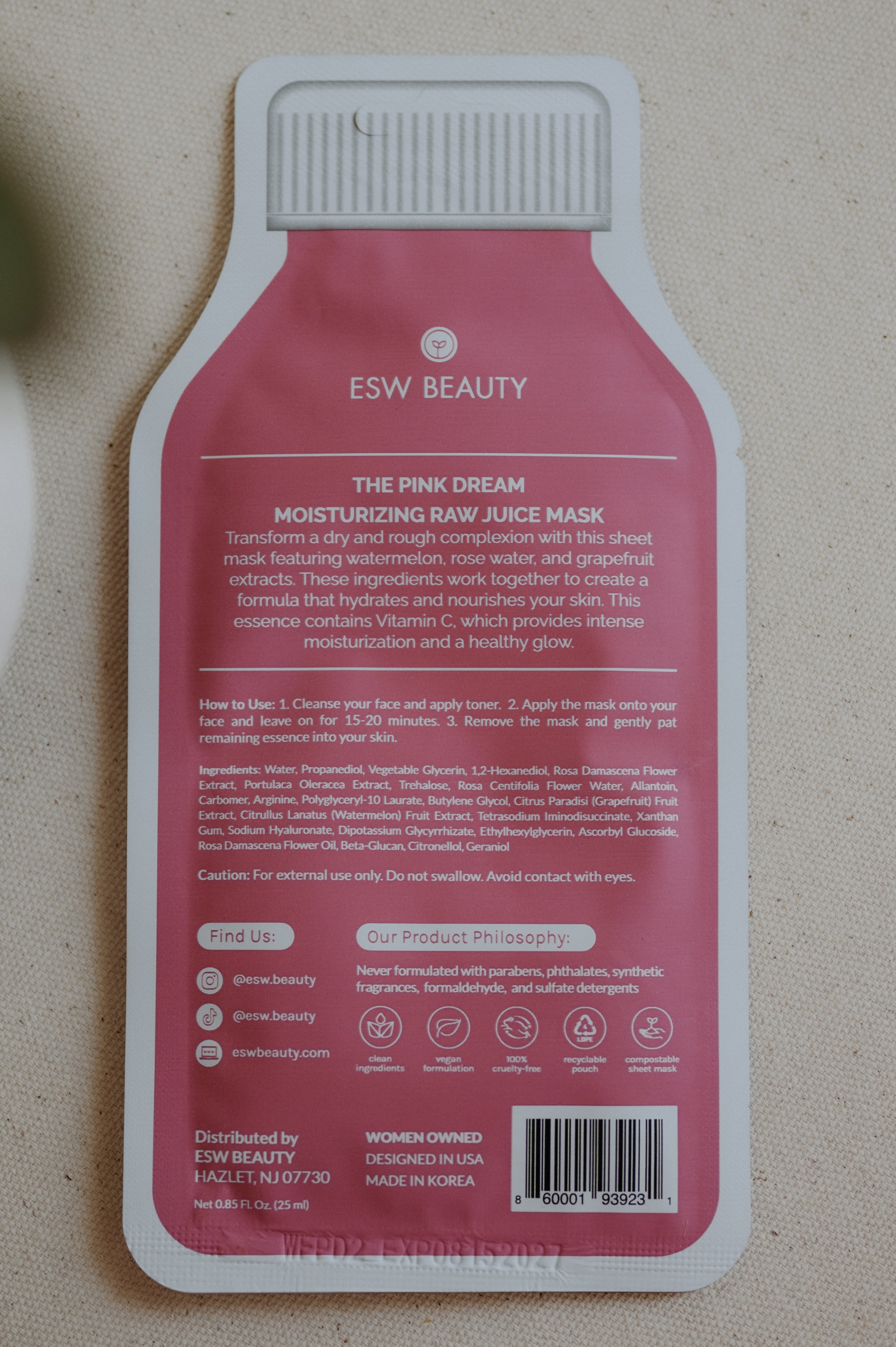 ESW The Pink Dream Moisturizing Raw Juice Mask
