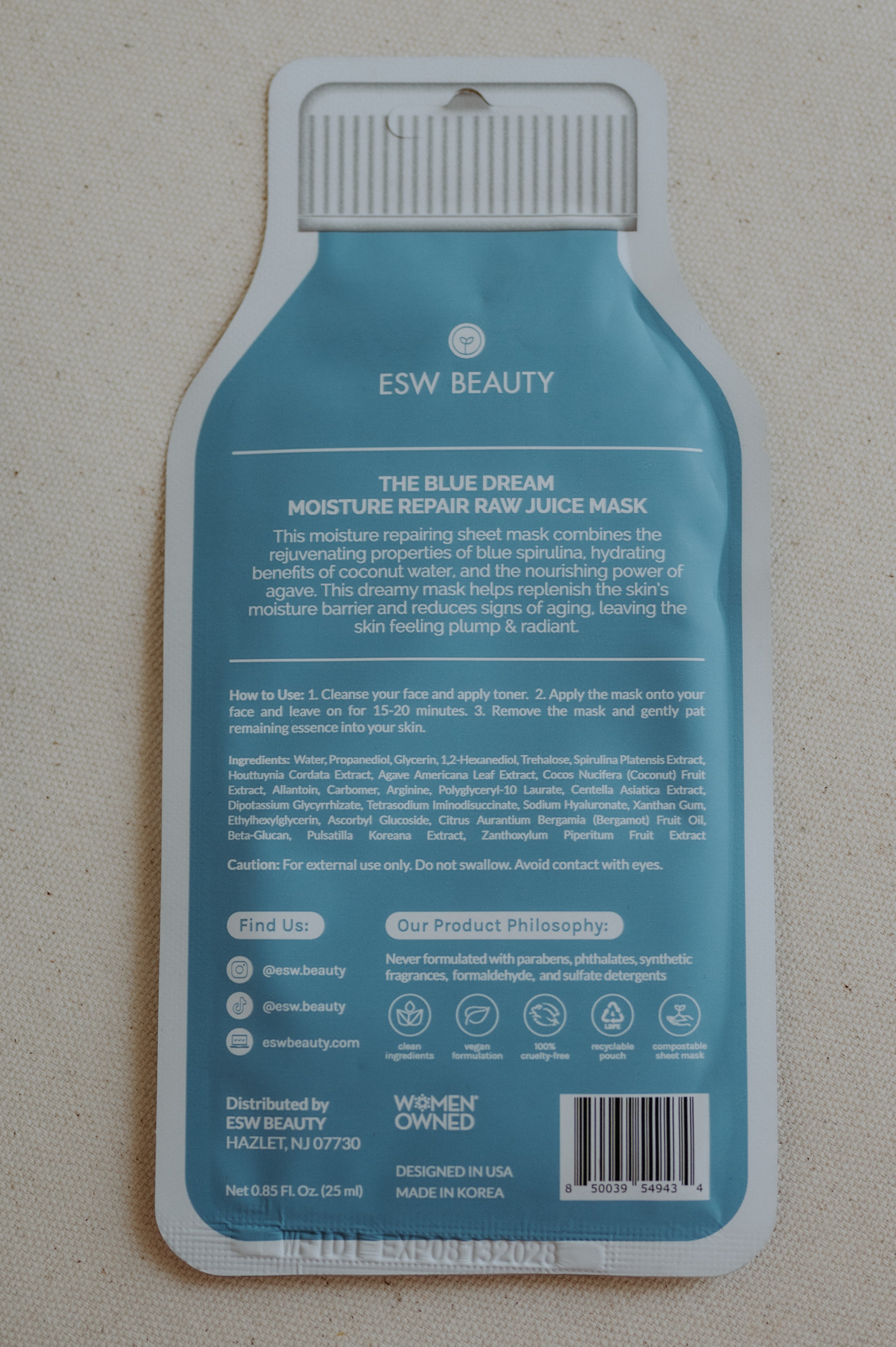ESW The Blue Dream Moisturizing Raw Juice Mask