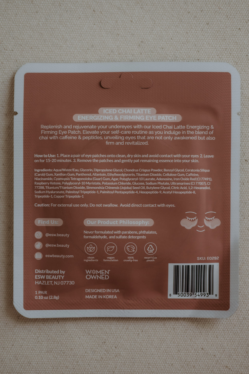 ESW Iced Chai Latte Eye Patches