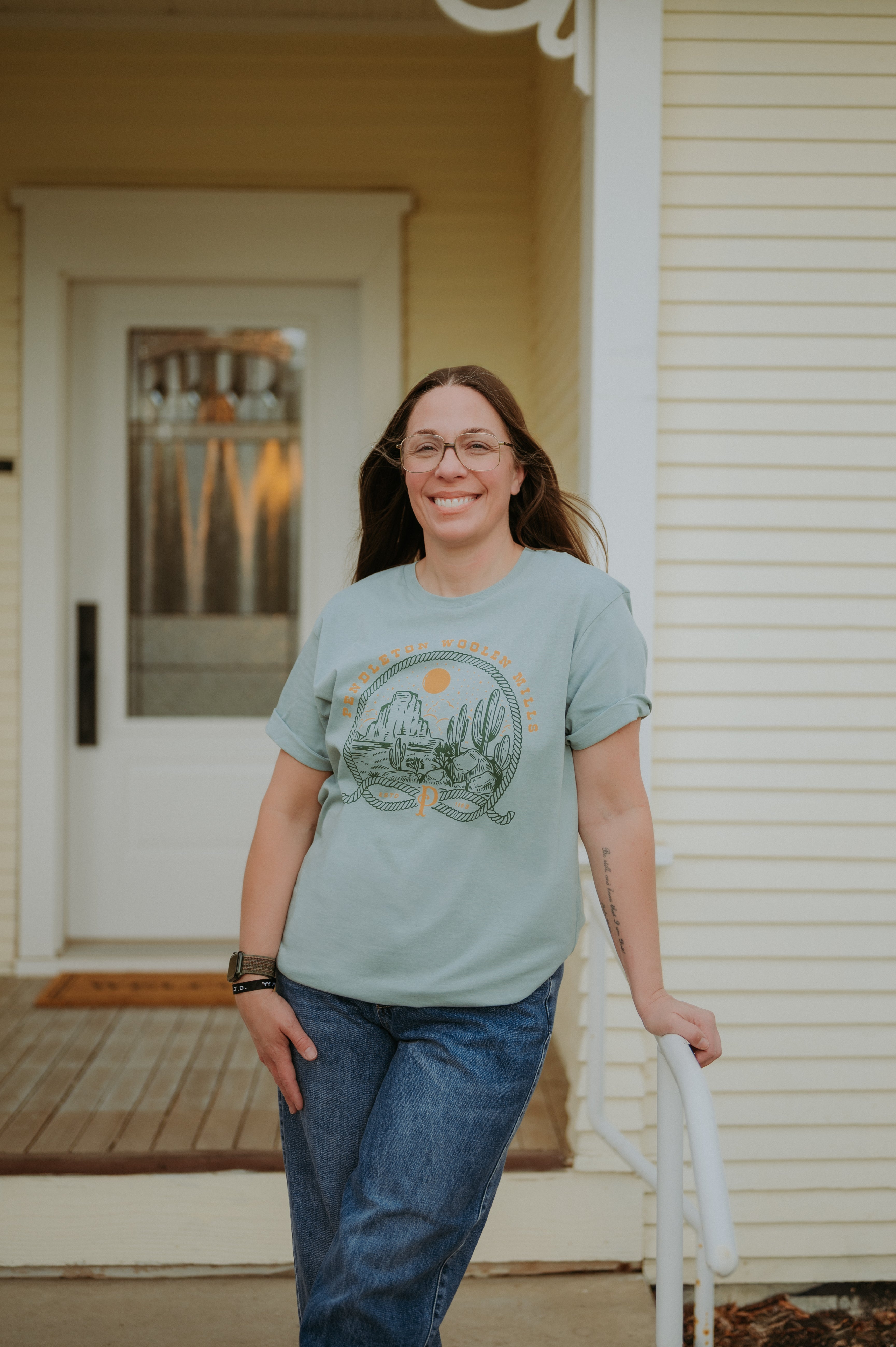 Pendleton Woolen Mills Western Oasis Graphic Tee (Seafoam)